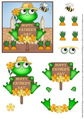 Hoppy Fathers Day Topper and Decoupage