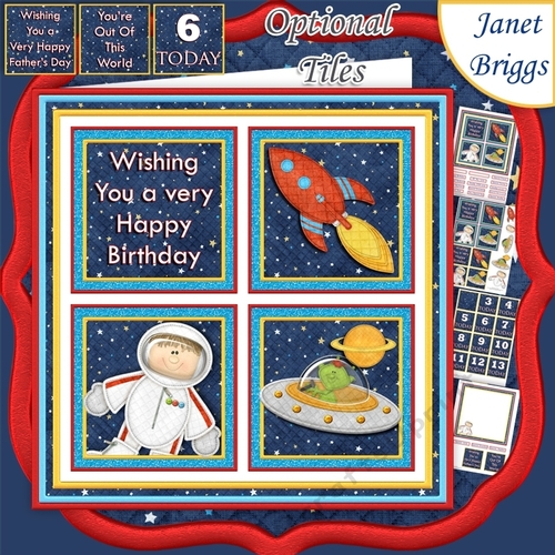 OUTER SPACE 7.5 Quick Layer Card with Ages Mini Kit 