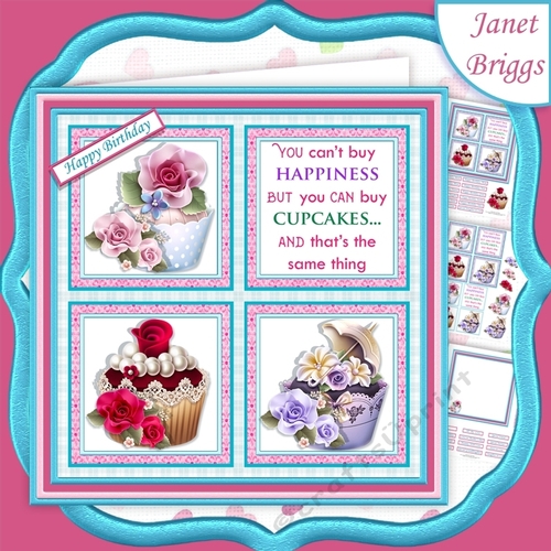 CUPCAKE HAPPINESS SQUARES 7.5 Quick Layer Card & Insert Mini Kit