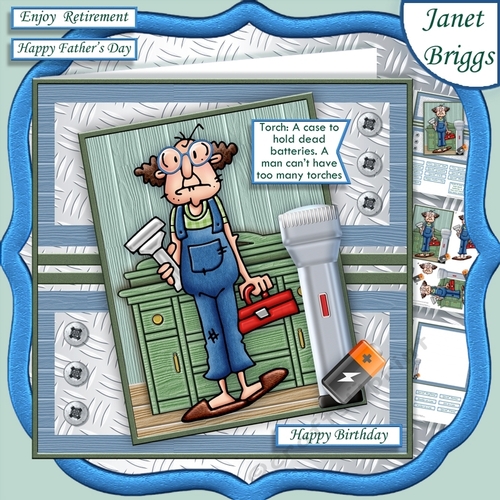 GUS & DEAD BATTERIES 7.5 Humorous Decoupage & Insert Mini Kit