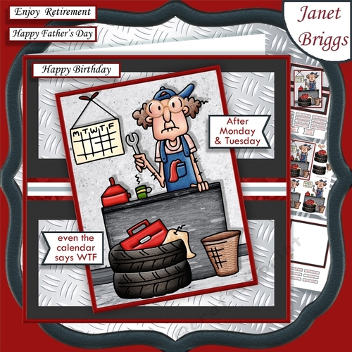 GUS & HIS CALENDAR 7.5 Humorous Decoupage & Insert Mini Kit