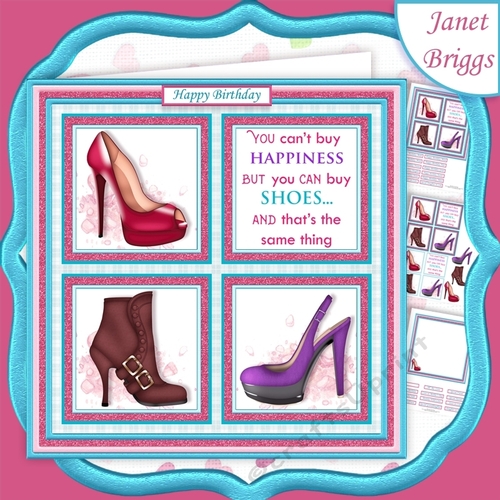 BRIGHT SHOE HAPPINESS SQUARES 7.5 Quick Layer Card & Insert Mini Kit