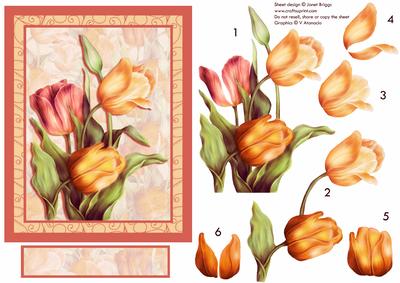 Tulips in Orange and Lemon Decoupage