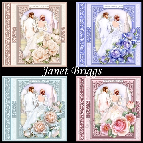 WEDDING DAY BRIDE & GROOM 7.5 Decoupage & Insert Bumper Kit 