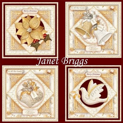 GOLD & WHITE CHRISTMAS 7.5 Decoupage & Insert Bumper Kit