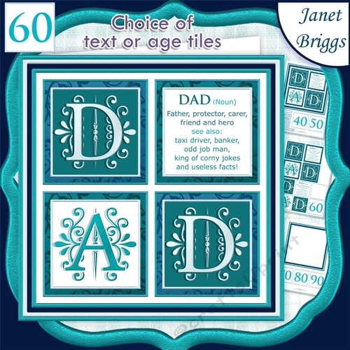 DAD DEFINITION SQUARES 7.5 Humorous Birthday or Fathers Day Quick Layer Card