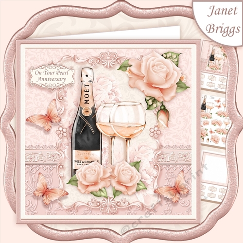 CHAMPAGNE CELEBRATIONS PEARL 7.8 Decoupage & Insert Mini Kit
