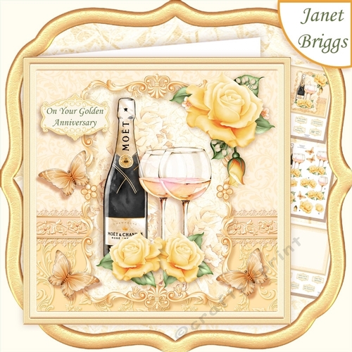 CHAMPAGNE CELEBRATIONS GOLD 7.8 Decoupage & Insert Mini Kit