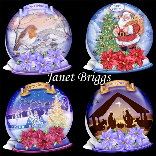 CHRISTMAS 8x8 SNOW GLOBE SHAPED ROCKER CARDS Bumper Kit