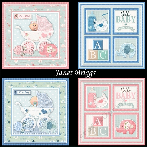 NEW BABY BOY & GIRL Decoupage & Quick Squares Bumper Kit