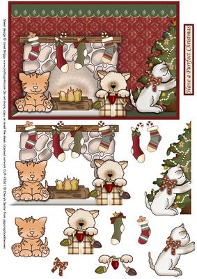 Have a Purrfect Christmas Topper and Decoupage