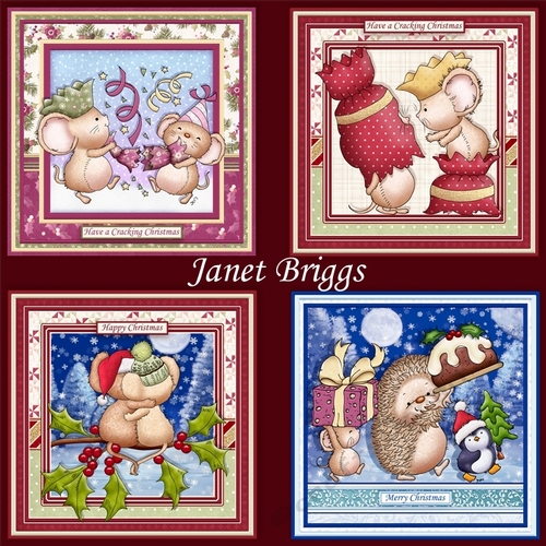 CUTE MICE & PALS 7.5 Christmas Decoupage & Inserts Bumper Kit