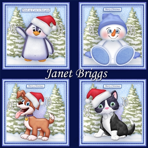 CHRISTMAS WOBBLY HEAD CARDS 7.5 Decoupage & Inserts Bumper Kit