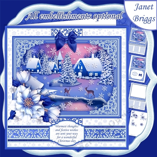 SILENT NIGHT Christmas 7.8 Quick Layer Card or Decoupage Kit