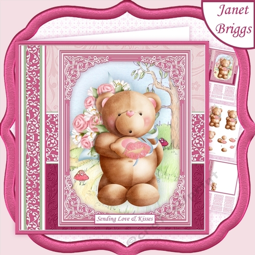 SENDING KISSES All Occasions 7.5 Decoupage & Insert Mini Kit