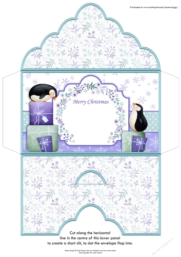Christmas Money Wallet Gift Voucher Envelope PENGUIN PARTY