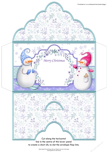 Christmas Money Wallet Gift Voucher Envelope SNOWMAN PALS