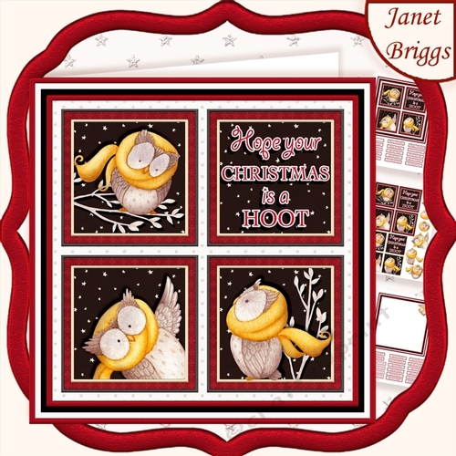 CHRISTMAS OWL SQUARES 7.5 Quick Layer Card & Insert Mini Kit