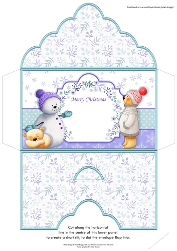 Christmas Money Wallet Gift Voucher Envelope SNOWMAN & BEARS