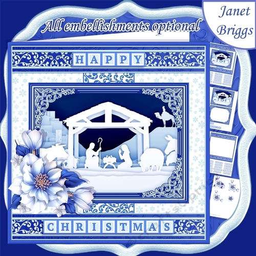 NATIVITY SILHOUETTE  7.8 Quick Layer Card or Decoupage Mini Kit