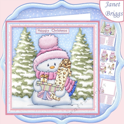 FROSTY SNOWMAN 7.5 Christmas Decoupage & Insert Mini Kit