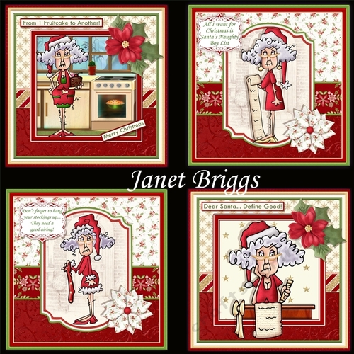 HUMOROUS STELLA AT CHRISTMAS 7.5 Decoupage & Inserts Bumper Kit