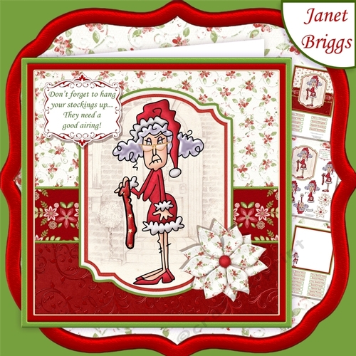 STELLA HANGING CHRISTMAS STOCKINGS 7.5 Decoupage & Insert Mini Kit