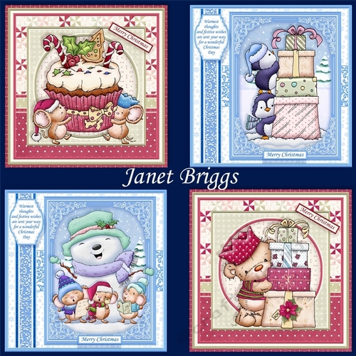 CUTE CHRISTMAS MIX Set 2 7.5 Decoupage & Inserts Bumper Kit