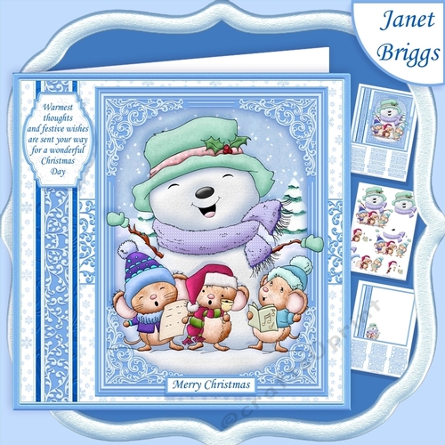 SINGALONG SNOWMAN 7.5 Christmas decoupage & Insert Mini Kit