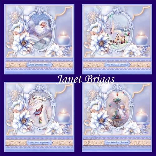 FROSTED FLORALS VINTAGE CHRISTMAS 7.5 Decoupage & Inserts Bumper Kit