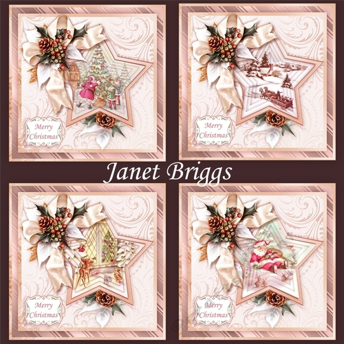 VINTAGE CHRISTMAS IN STARS 7.5 Decoupage & Insert Bumper Kit