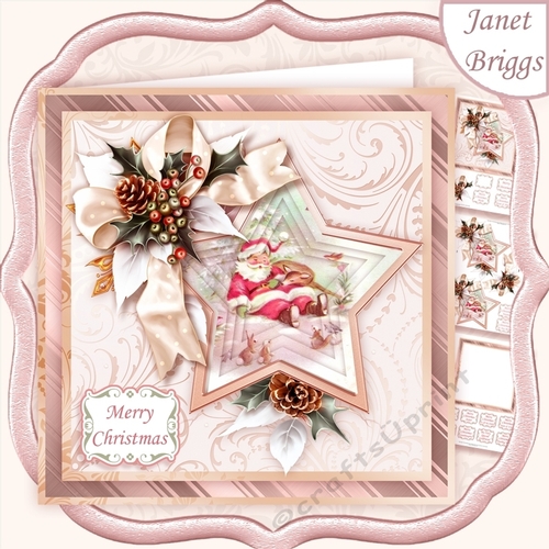 SLEEPY SANTA 7.5 Christmas Decoupage & Insert Mini Kit