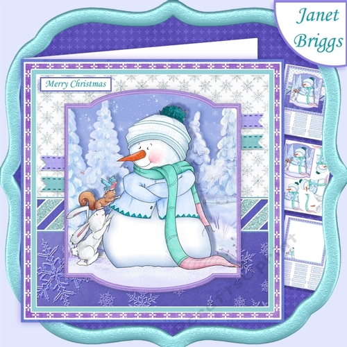 SNOWMAN & FOREST FRIENDS 7.5 Christmas Decoupage & Insert Kit