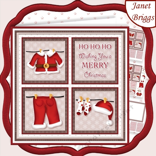 SANTAS WASHING LINE SQUARES 7.5 Quick Layer Card & Insert Kit