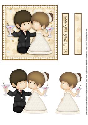 The Wedding Couple Bride & Groom Decoupage