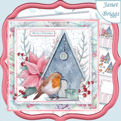 ROBIN AT HOME CHRISTMAS 7.5 Decoupage & Insert Kit