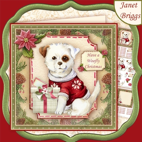HAVE A WOOFLY CHRISTMAS 7.5 Decoupage & Insert Mini Kit