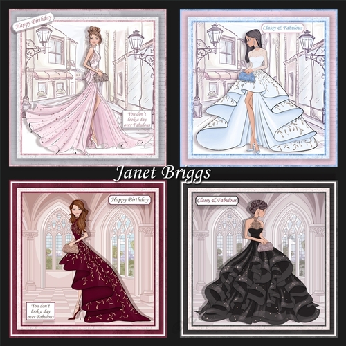 GLAMOROUS LADIES 7.5 Decoupage & Insert Bumper Kit Various Occasions
