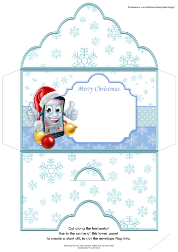 Christmas Money Wallet Gift Voucher Envelope APPY SMARTPHONE