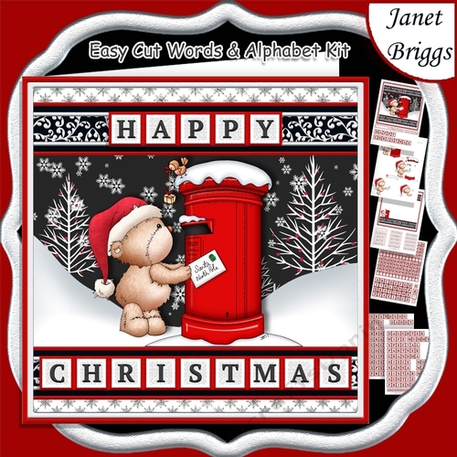TEDMAS POST 7.5 Christmas Decoupage Easy Cut Word Strips or Alphabet