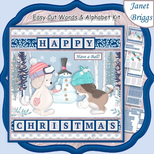 HAVE A BALL Dogs 7.5 Christmas Easy Cut Word Strips & Alphabet Kit