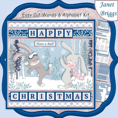 HAVE A BALL Rabbits 7.5 Christmas Easy Cut Word Strips & Alphabet Kit