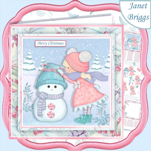 MY LITTLE SNOWMAN 7.5 Christmas Decoupage & Insert Mini Kit