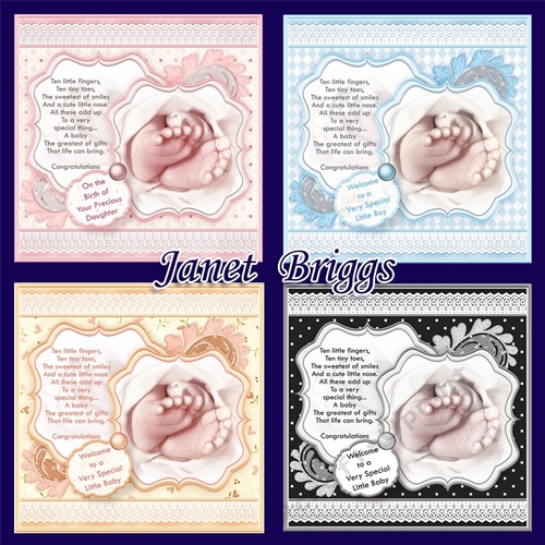 BABY TOES & VERSE 7.5 New Baby Decoupage & Inserts Bumper Kit