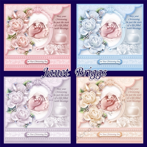 CHRISTENING TOES & ROSES 7.5 Decoupage & Inserts Bumper Kit