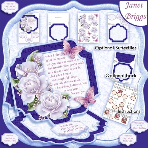 WHEN I THINK VERSE Large Easel Card Kit & Decoupage 7.7 All Occasions
