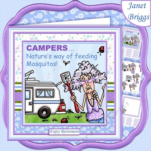 STELLA & CAMPING 7.5 Humorous Decoupage & Insert Mini Kit