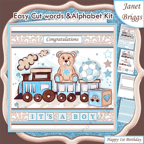 BABY BOY WORD KIT Personalise with Easy Cut Words & Alphabet Tiles