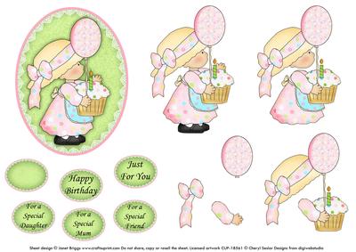 Little Miss Cupcake Birthday Decoupage