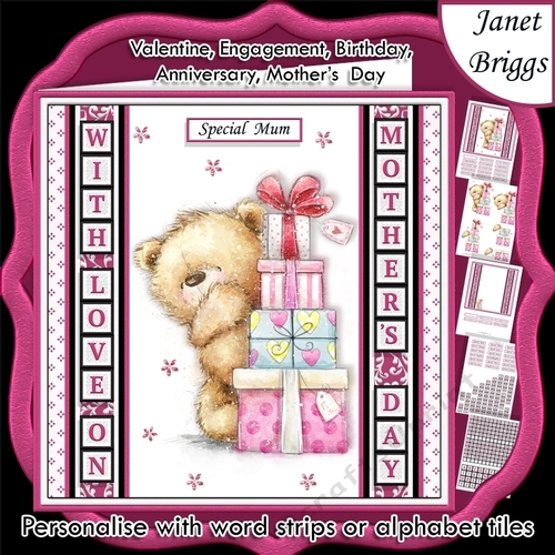 BEARING GIFTS FOR YOU 7.5 Decoupage Easy Cut Words & Alphabet Mini Kit